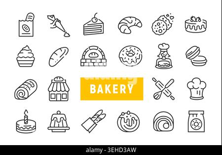 Bakery Icons Set Stock Vector