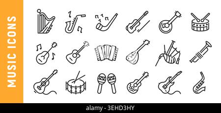 Music Icons Set Stock Vector