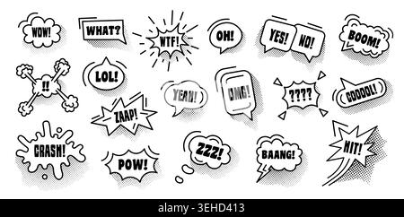 Comic Speech Bubbles Set Stock Vector