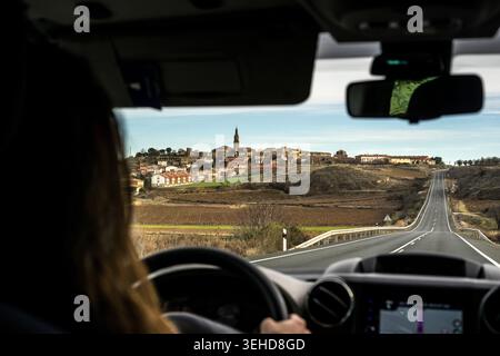 Road trip through Spain somewhere in La Rioja Stock Photo