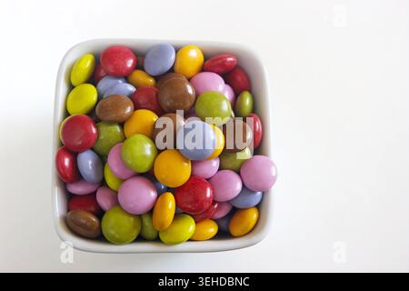 Colored candies for kids, sugar candies, and chocolate. Stock Photo