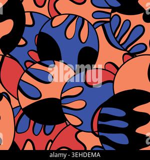 Native seamless pattern with drawn ethnic colorful elements. Geometric aboriginal symbols on greeting background. Design card for mexican, american Stock Vector