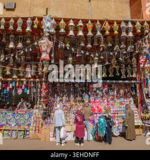 Luxor, Egypt - 30 Jan 2026: Traditional Ramadan lanterns for sale on a market stall in the streets of Luxor, Egypt Stock Photo