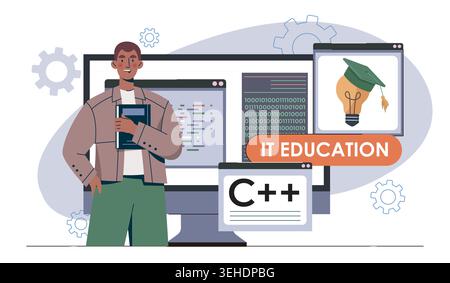 IT education concept. Vector illustration Stock Vector