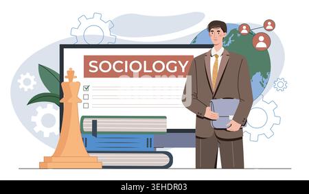 Sociology study concept. Vector illustration Stock Vector