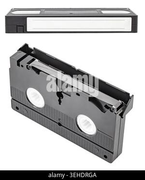 set of VHS videocassette isolated on white background Stock Photo