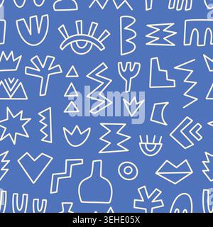 Abstract Ceramic Geometric Shapes Seamless Pattern Stock Vector