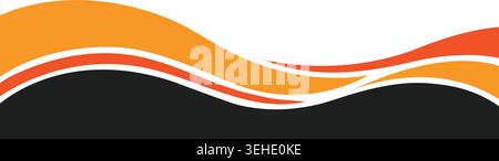 Abstract wave background with orange, red, and black flowing shapes Stock Vector