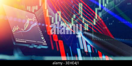 Interactive Fintech Trading Interface with Candlestick Signals and Price Action Stock Photo