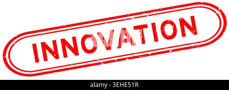 Grunge red innovation word rubber seal stamp on white background Stock Vector