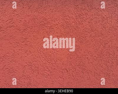 Red Stucco Wall Texture Full Frame Background Stock Photo