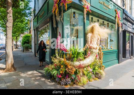 LONDON, UK - MAY 23, 2026: Spectacular floral displays for Chelsea in Bloom annual floral art show transform the streets of Chelsea with breathtaking Stock Photo
