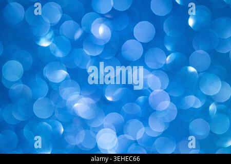 Abstract Blue Bokeh Background: Soft Circular Light Patterns for a Calming Visual Effect Stock Photo