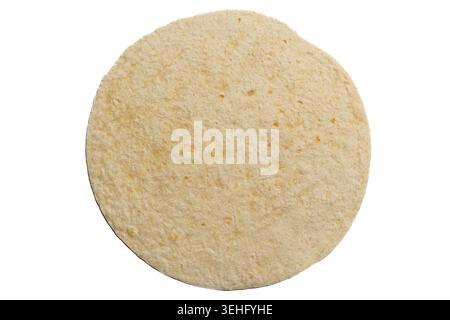 Empty Tortilla Wrap Isolated on White Background Stock Photo