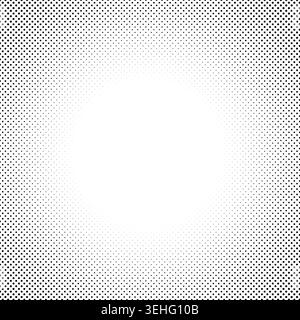 Halftone dots forming radial gradient, creating retro graphic pattern Stock Photo
