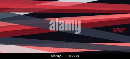 Vibrant red black white background for sports events and promotional materials. Striped background with dynamic effect of motion and speed. Vector Stock Vector