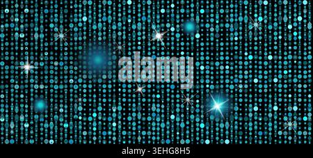 shining blue dots background. hand drawing. Not AI. Vector illustration Stock Vector