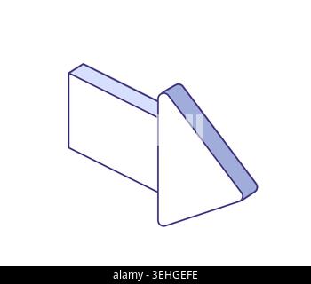 Arrow icon. Isometric 3D line art vector image. Pointing arrows for direction signs, navigation symbols, interface, wayfinding. Stock Vector