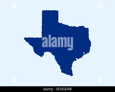 Doodle-style illustration of the Texas state map, featuring the recognizable shape of Texas in a simple, hand-drawn design. Stock Vector