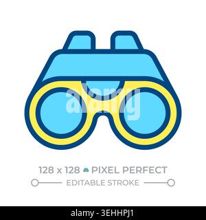Binoculars line color icon Stock Vector
