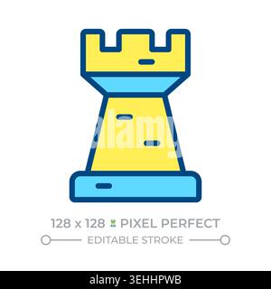 Rook line color icon Stock Vector