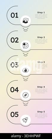 Business timeline rounded structure infographic 5 steps Stock Vector