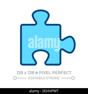 Jigsaw puzzle piece line color icon Stock Vector
