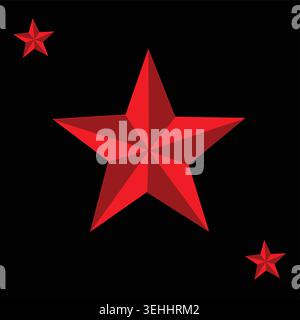 3d Star With Black Background Stock Vector