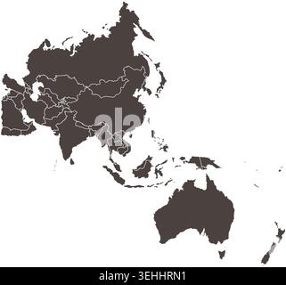 Map of Asia Pacific. - Vector illustration. Stock Vector