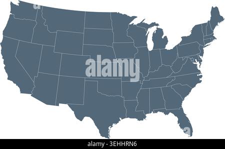 USA map with states. United States of America map.  Stock Vector