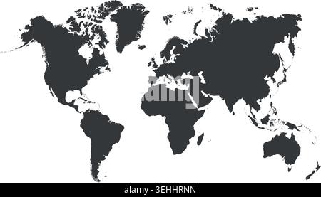World map on transparent background. Stock Vector