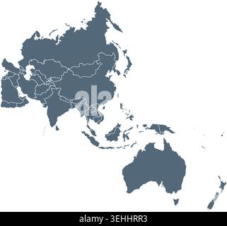 Map of Asia Pacific. - Vector illustration. Stock Vector