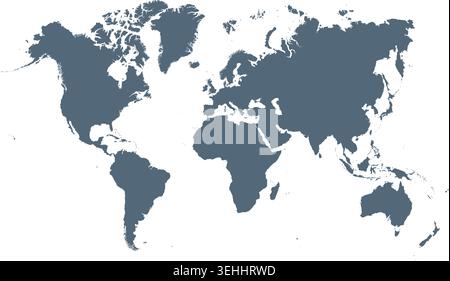 World map on transparent background. Stock Vector