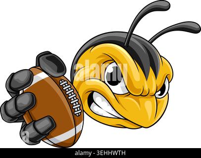 Bee Hornet or Wasp Insect Football Ball Mascot Stock Vector