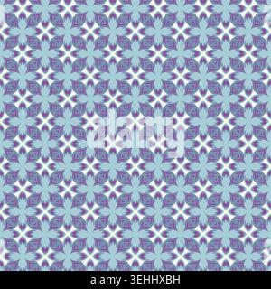 Periwinkle Blue Purple Damascus Star Pattern Stock Vector
