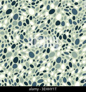 Sea pebble stones background, abstract nature texture, zen garden or spa backdrop , seamless vector pattern illustration, small rounded stones Stock Vector