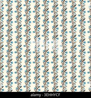 Traditional French Chintz Stripe Cream Pattern Stock Vector