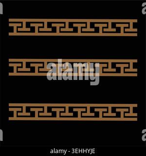 Abstract geometric maze pattern in brown and green Stock Vector