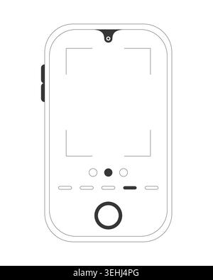 Smartphone camera focus interface 2D line object Stock Vector
