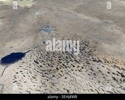 Aerial view of pools and peat bog Forsinard National Nature Reserve Caithness Scotland a world heritage site Stock Photo