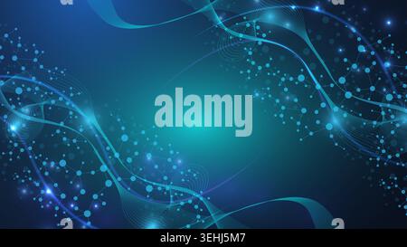Molecular structure DNA, atom, neurons. Medical, technology, chemistry, science background. Science concept for your design. Connected lines with dots Stock Vector