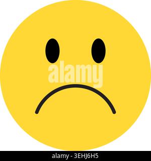 Sad face emoticon icon, isolated vector illustration on a white background Stock Vector