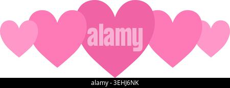 Cute Pink Decorative Hearts Icon Vector Illustration Stock Vector