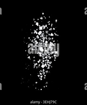 Heap of falling salt crystals isolated on black Stock Photo