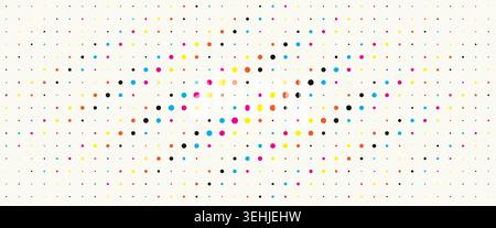 Abstract Irregular Dotted Pattern Wavy Halftone Texture Dynamic Colorful Wave Background for Action Sport, Cyber Sport, Science, Edtech, Music, Future Stock Vector