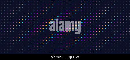 Abstract Irregular Dotted Pattern Wavy Halftone Texture Dynamic Colorful Wave Background for Action Sport, Cyber Sport, Science, Edtech, Music, Future Stock Vector