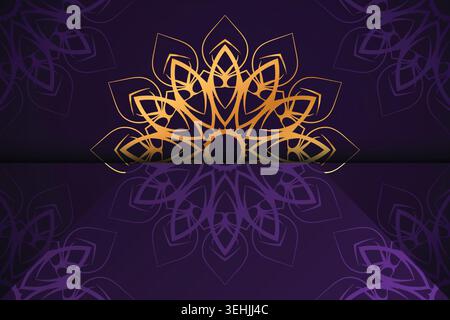 Intricate Floral Geometric Mandala In Hexagonal Composition With Golden Highlights Stock Vector