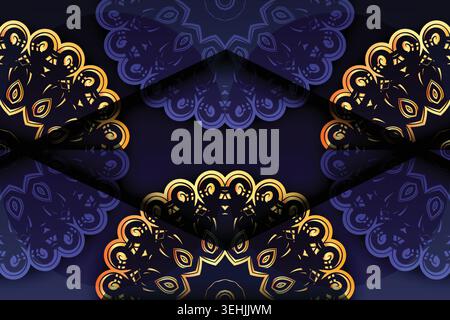 Decorative Mandala Art With Concentric Circles And Golden Accents Stock Vector