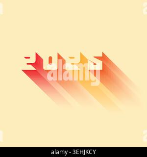 Modern 2025 Gradient Typography Design Stock Vector