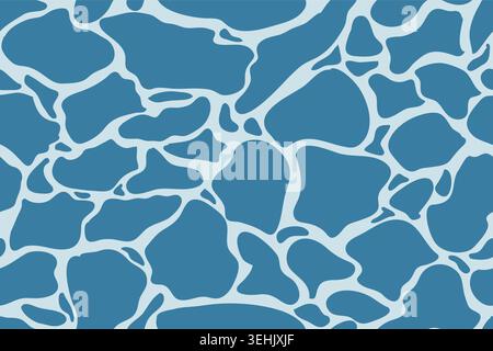 Sea foam on the ocean surface. Vector illustration. Seamless pattern.waves and ocean foam. Abstract texture of blue water surface, rippling waves Stock Vector